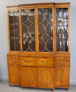 Antique And Fine Quality Satinwood Breakfront