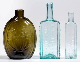 ASSORTED BLOWN-MOLDED BOTTLES, LOT OF THREE