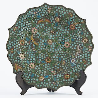 Early Chinese Enameled Silver Plate Platter