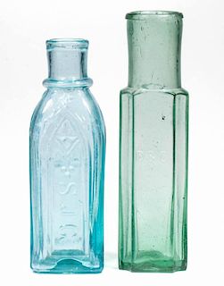 BLOWN-MOLDED PICKLE BOTTLES, LOT OF TWO