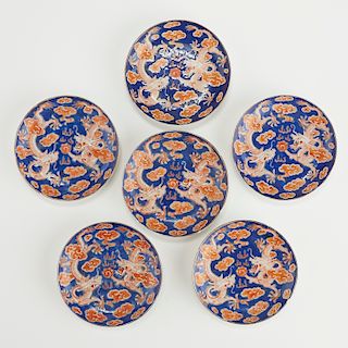 Grp: 6 Chinese Guangxu Porcelain Dishes w/ Dragons
