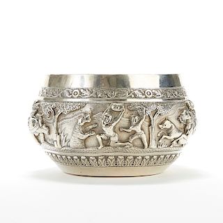 Burmese Silver Alms Bowl