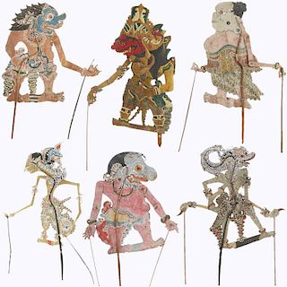 Grp: Indonesian (Balinese) Shadow Puppets of Humans and Gods