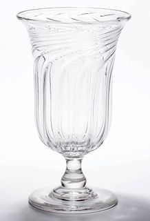 SWIRLED PILLAR-MOLDED VASE OR CELERY GLASS