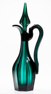 BROAD-CUT SIX-PANEL DECANTER WITH HANDLE