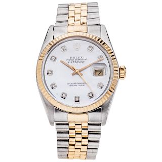 ROLEX OYSTER PERPETUAL DATEJUST. STEEL AND 18K YELLOW GOLD. REF. 16013, CA. 1988