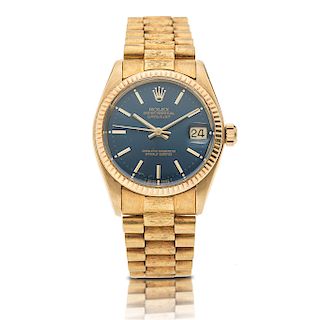 ROLEX OYSTER PERPETUAL DATE JUST. 18K YELLOW GOLD. REF. 6827