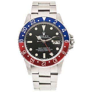 ROLEX OYSTER PERPETUAL GMT-MASTER. STEEL. REF. 16750, CA. 1981. 