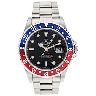 ROLEX OYSTER PERPETUAL DATE GMT-MASTER. STEEL. REF. 16700, CA. 1990
