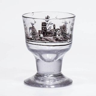 BOHEMIAN SCHWARTZLOT DECORATED FIRING GLASS
