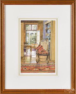 Anne Williams (American 20th c.), color print, titled The Rocking Chair, signed lower right
