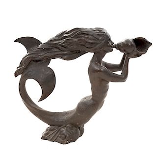 Enrique Jolly. Sirena. Firmada. Fundición en bronce. 62 x 74 x 21 cm.