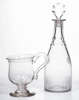 ASSORTED BLOWN DRINKING VESSELS, LOT OF TWO