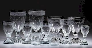 ASSORTED CONTINENTAL CUT AND ENGRAVED DRINKING VESSELS, LOT OF 11