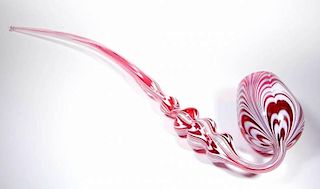 FREE-BLOWN MARBRIE-DECORATED PIPE WHIMSY