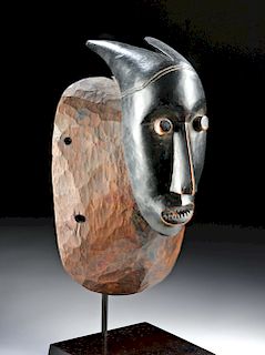 Early 20th C. African Guro Painted Wood Face Mask