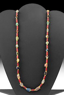Beautiful 20th C. African Glass Trade Bead Necklace