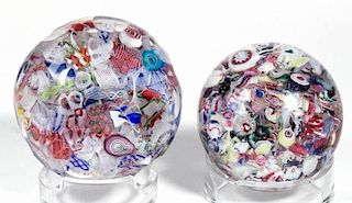 ASSORTED SCRAMBLED PAPERWEIGHTS, LOT OF TWO
