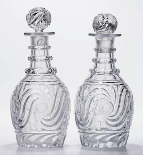 BACCARAT ARABESQUES AND ROSETTES PAIR OF QUART DECANTERS