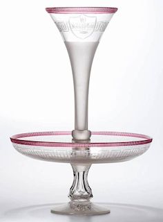 CUT FROSTED AND BRIGHT BEADED TOP EPERGNE