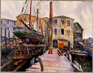 Joseph Margulies (American, 1896-1984)      Dry-dock Scene.