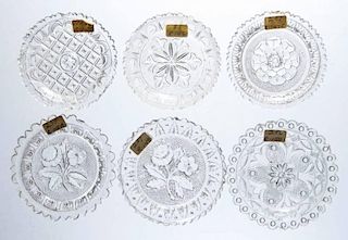 ASSORTED PRESSED GLASS CUP PLATES, LOT OF 11