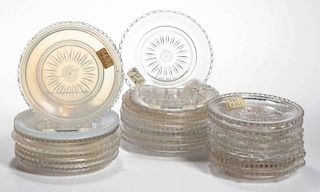 ASSORTED PRESSED GLASS CUP PLATES, LOT OF 23