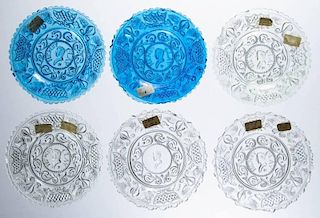 ASSORTED PRESSED GLASS CUP PLATES, LOT OF TEN
