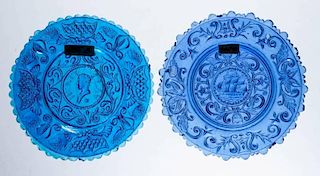 ASSORTED PRESSED GLASS HISTORICAL CUP PLATES, LOT OF TWO