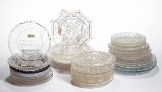 ASSORTED PRESSED GLASS CUP PLATES, LOT OF 26