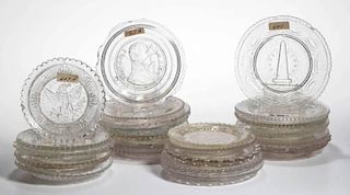 ASSORTED PRESSED GLASS HISTORICAL CUP PLATES, LOT OF 23