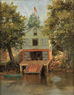 American School, 19th Century    The Boathouse
