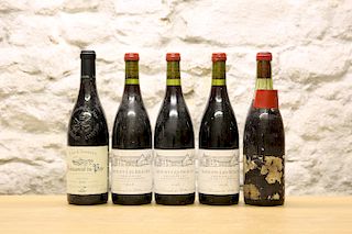 5 BOTTLES MIXED LOT FINE AND RARE MATURE BURGUNDY AND CHATE