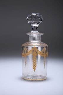 A 19TH CENTURY GILDED GLASS SCENT BOTTLE, PROBABLY BACCARAT