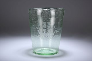 A CONTINENTAL SODA GLASS VASE, EARLY 19th CENTURY, of taper