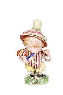A DERBY FIGURE OF A MANSION HOUSE DWARF, c.1785, the corpul
