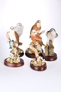FIVE SHERRATT & SIMPSON BIRD MODELS, (four with cert.). Tal