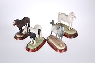 FOUR BORDER FINE ARTS HORSE MODELS, including "Welsh Mounta
