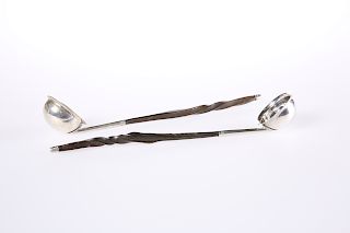 A PAIR OF GEORGE III SILVER TODDY LADLES, LONDON 1808, of c