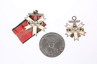 THREE 1936 OLYMPICS MEDALS, officially issued as commemorat