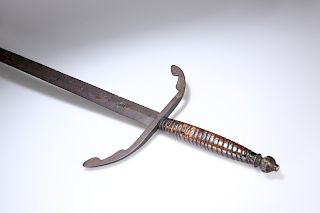 A LONG SWORD, possibly Italian, with Scorpion mark to each 