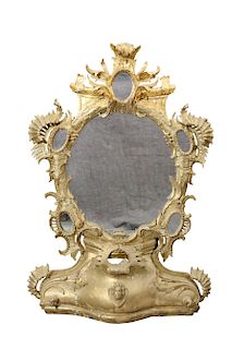 A ROCOCO REVIVAL CARVED AND GILDED MIRROR, 19TH CENTURY, th