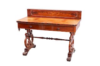 A VICTORIAN MAHOGANY WASHSTAND, the top with rounded corner
