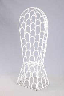 A GARDEN CHAIR CONSTRUCTED OF HORSESHOES, white painted.

 