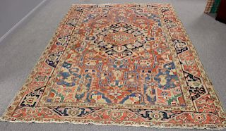Antique And Finely Hand Woven Roomsize Heriz
