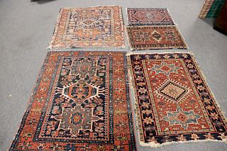 5 Antique And Finely Hand Woven Area Carpets