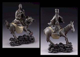 Pr. Chinese Qing bronze immortals,