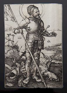 Albrecht Durer etching, "St. George on Foot",