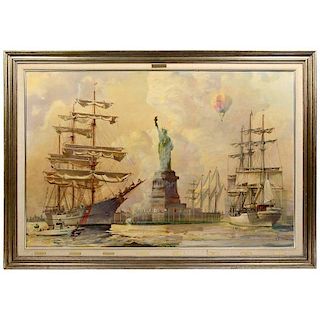 Kipp Soldwedel Operation Statue of Liberty Oil Painting1985