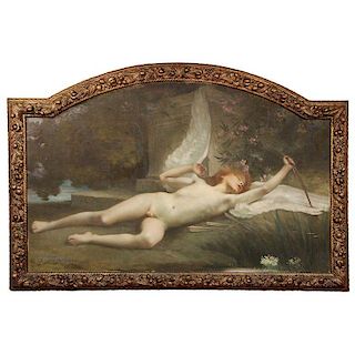 Jules-Louis Machard (French 1839äóÁÁˆ1900) "Dream of Eros" Exceptional Oil Painting1870